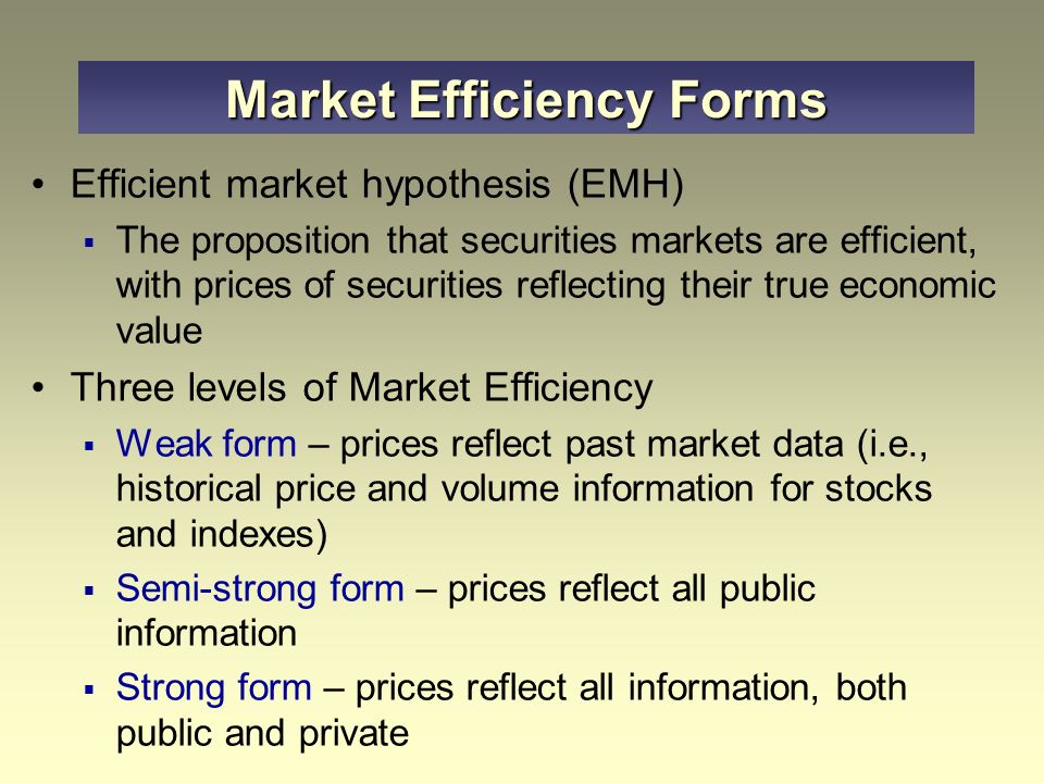 when is a market efficient